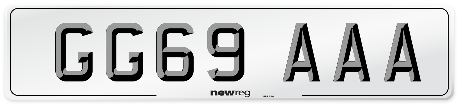 GG69 AAA Number Plate from New Reg